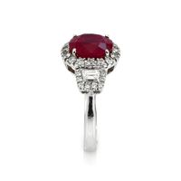 2.38 Ct. Ruby and Diamond Ring, 18K White Gold Image