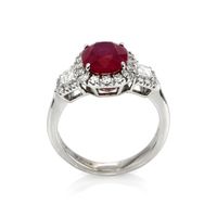 2.38 Ct. Ruby and Diamond Ring, 18K White Gold Image