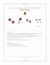 2.20 Ct.Tw.Total Carat Weight Ruby and Natural Diamond Studs Earrings, 18K White Gold Appraisal