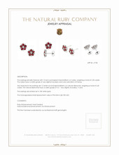 2.20 Ct.Tw. Ruby Natural Diamond Antique Style Earrings, 18K White Gold Appraisal