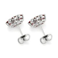 2.20 Ct.Tw. Ruby Natural Diamond Antique Style Earrings, 18K White Gold Image