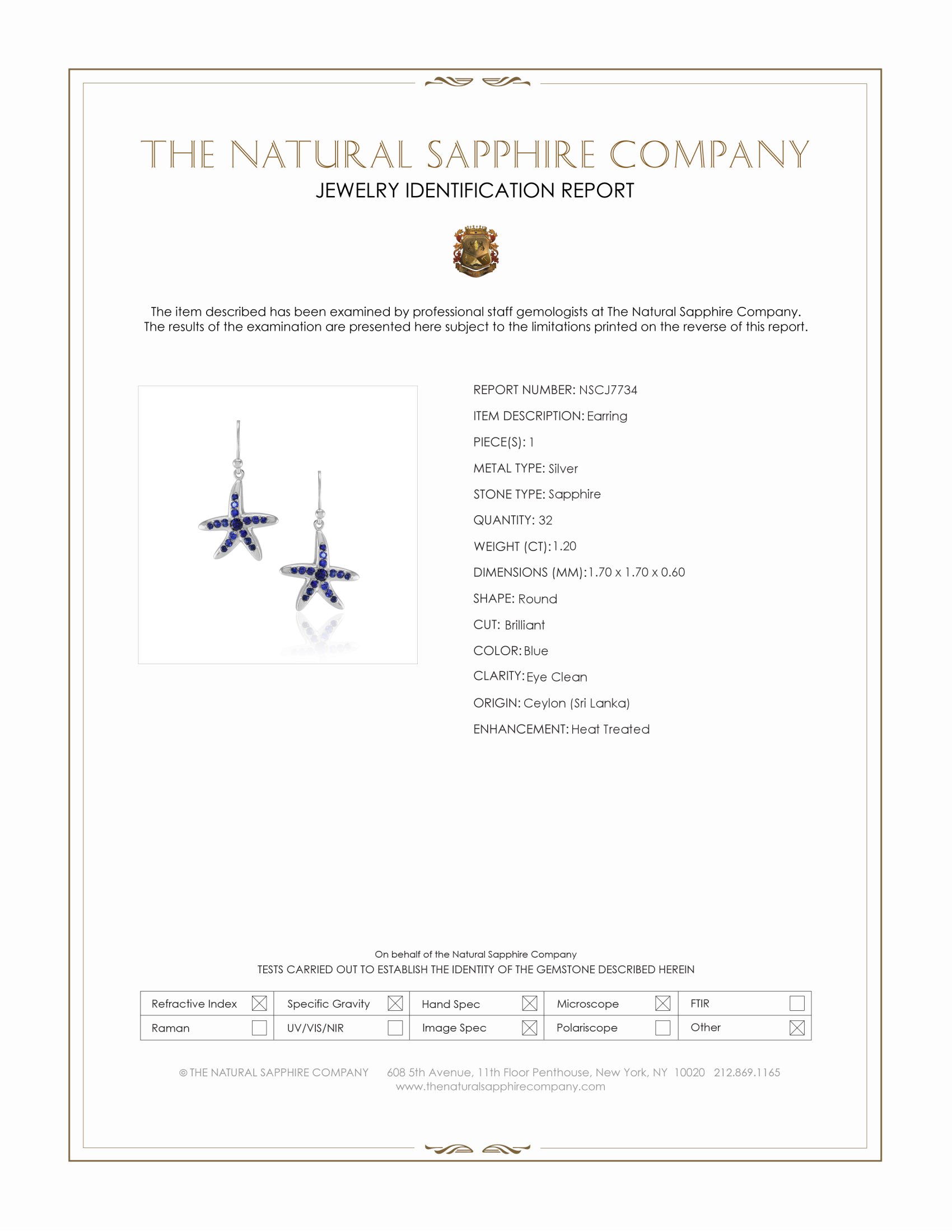 1.20 Ct.Tw. Blue Sapphire Drops Earrings, Silver