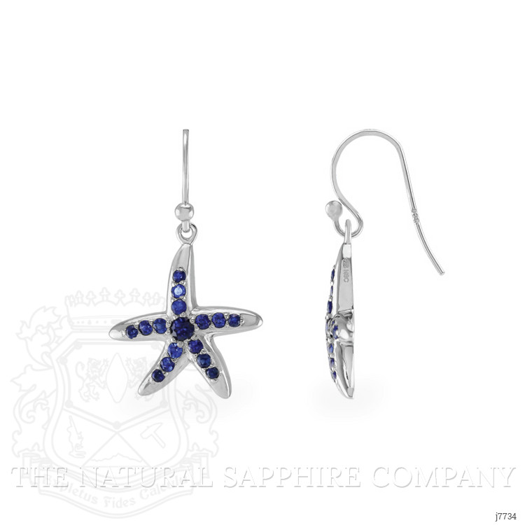 1.20 Ct.Tw. Blue Sapphire Drops Earrings, Silver