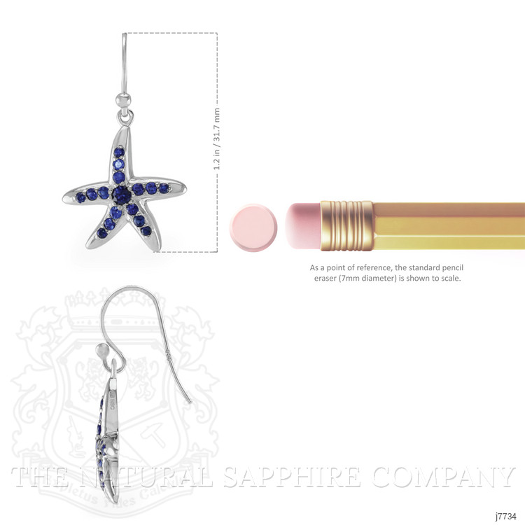 1.20 Ct.Tw. Blue Sapphire Drops Earrings, Silver