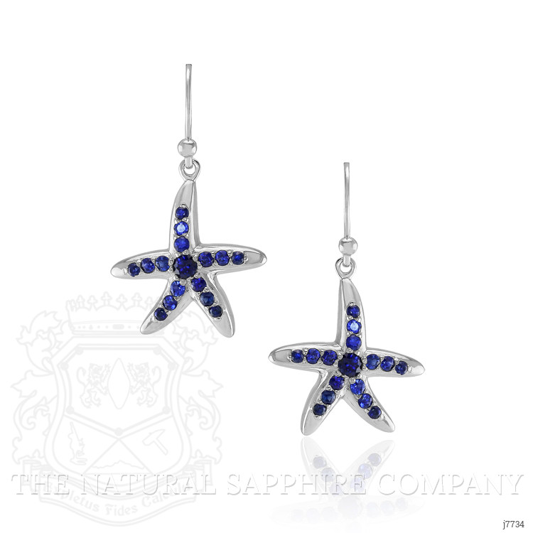 1.20 Ct.Tw. Blue Sapphire Drops Earrings, Silver