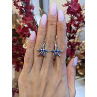 1.20&nbsp;Ct.Tw.Total Carat Weight Blue Sapphire Drops Earrings, Silver Life Style