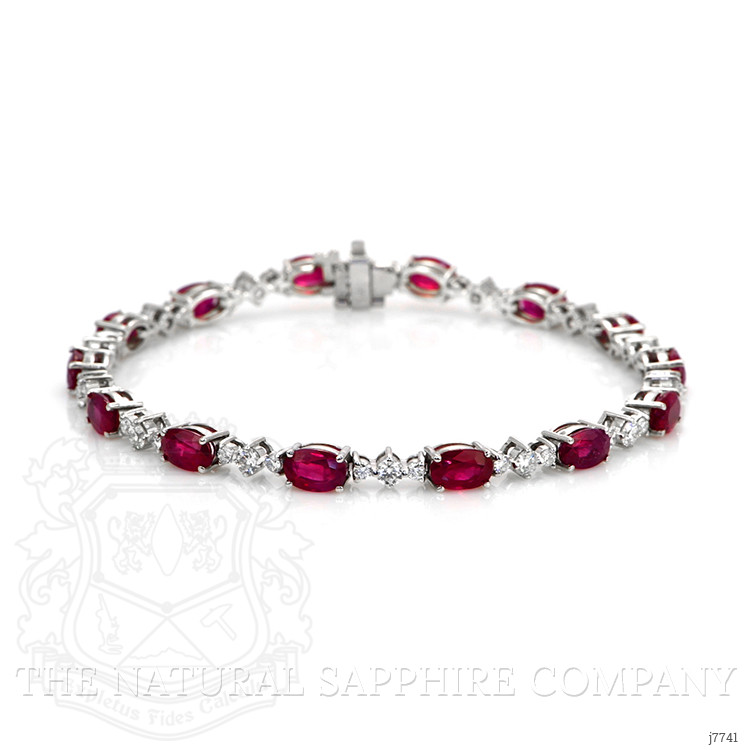 Ruby Bracelet Oval 8.4 Ct. 14K White Gold J7741 The Natural Ruby
