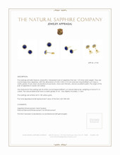 1.25 Ct.Tw. Blue Sapphire and Natural Diamond Pave Earrings, 18K Yellow Gold Appraisal