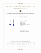 1.00 Ct.Tw.Total Carat Weight Blue Sapphire Bezel Earrings, 14K White Gold Scan Report