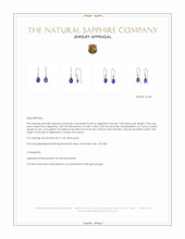 1.00 Ct.Tw.Total Carat Weight Blue Sapphire Bezel Earrings, 14K White Gold Appraisal