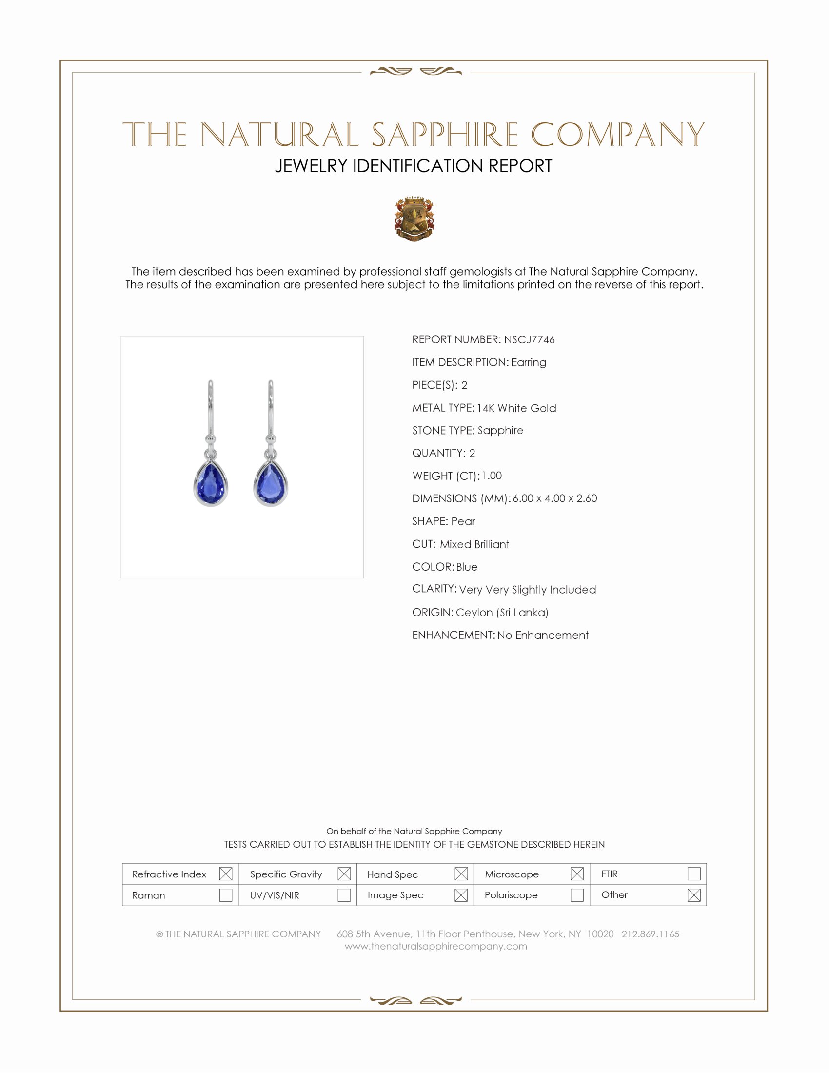 1.00 Ct.Tw. Blue Sapphire Bezel Earrings, 14K White Gold