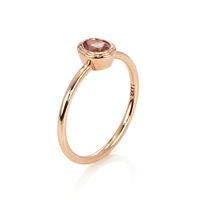 0.56 Ct. Sapphire Bezel Ring, 14K Rose Gold Image