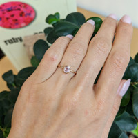 0.56 Ct. Pink Sapphire Bezel Ring, 14K Rose Gold Life Style