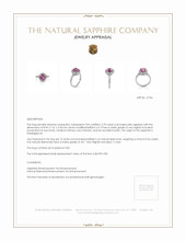 2.79 Ct. Pink Sapphire and Natural Diamond Pave Ring, Platinum 950 Appraisal