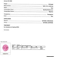 2.79 Ct. Pink Sapphire and Natural Diamond Pave Ring, Platinum 950 Scan Report