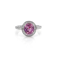 2.79 Ct. Pink Sapphire and Natural Diamond Pave Ring, Platinum 950 Video
