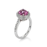 2.79 Ct. Pink Sapphire and Natural Diamond Pave Ring, Platinum 950 Image