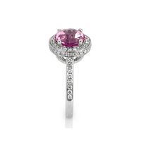 2.79 Ct. Pink Sapphire and Natural Diamond Pave Ring, Platinum 950 Image