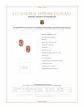 0.50 Ct.Tw.Total Carat Weight Padparadscha Sapphire Studs Earrings, 14K Rose Gold Scan Report