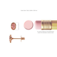 0.50 Ct.Tw. Padparadscha Sapphire Studs Earrings, 14K Rose Gold Image