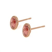 0.50 Ct.Tw. Padparadscha Sapphire Studs Earrings, 14K Rose Gold Image