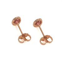 0.50 Ct.Tw. Padparadscha Sapphire Studs Earrings, 14K Rose Gold Image