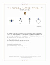 2.67 Ct. Blue Sapphire and Natural Diamond Pave Ring, Platinum 950 Appraisal