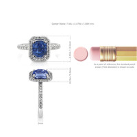 2.67 Ct. Blue Sapphire and Natural Diamond Pave Ring, Platinum 950 Image