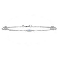 0.26 Ct.Tw. Blue Sapphire and Natural Diamond Pave Bracelet, 18K White Gold Image