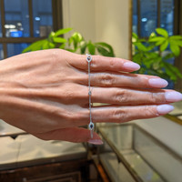 0.26 Ct.Tw.Total Carat Weight Blue Sapphire and Natural Diamond Pave Bracelet, 18K White Gold Life Style