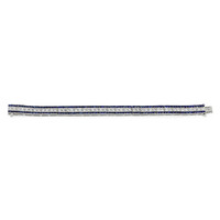11.88 Ct.Tw. Blue Sapphire and Natural Diamond Tennis/Line Bracelet, Platinum 950 Image
