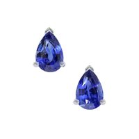 1.00 Ct.Tw. Blue Sapphire Studs Earrings, 14K White Gold Video