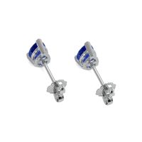 1.00&nbsp;Ct.Tw.Total Carat Weight Blue Sapphire Studs Earrings, 14K White Gold Image