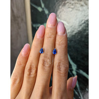 1.00&nbsp;Ct.Tw.Total Carat Weight Blue Sapphire Studs Earrings, 14K White Gold Life Style