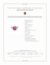 2.93 Ct. Pink Sapphire and Natural Diamond Three Stone Ring, Platinum 950 Scan Report