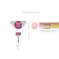 2.93 Ct. Pink Sapphire and Natural Diamond Three Stone Ring, Platinum 950 Image