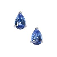 1.00 Ct.Tw. Blue Sapphire Studs Earrings, 14K White Gold Video