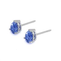1.00&nbsp;Ct.Tw.Total Carat Weight Blue Sapphire Studs Earrings, 14K White Gold Image
