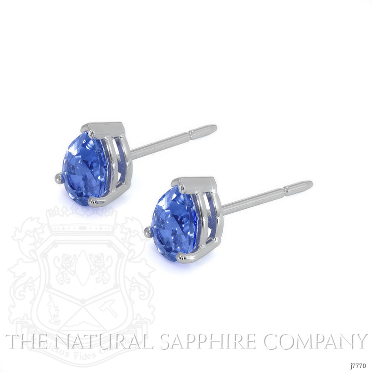 1.00 Ct.Tw. Blue Sapphire Studs Earrings, 14K White Gold