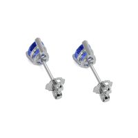 1.00 Ct.Tw. Blue Sapphire Studs Earrings, 14K White Gold Image