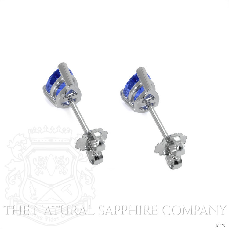 1.00 Ct.Tw. Blue Sapphire Studs Earrings, 14K White Gold