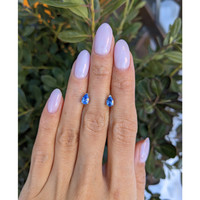 1.00&nbsp;Ct.Tw.Total Carat Weight Blue Sapphire Studs Earrings, 14K White Gold Life Style