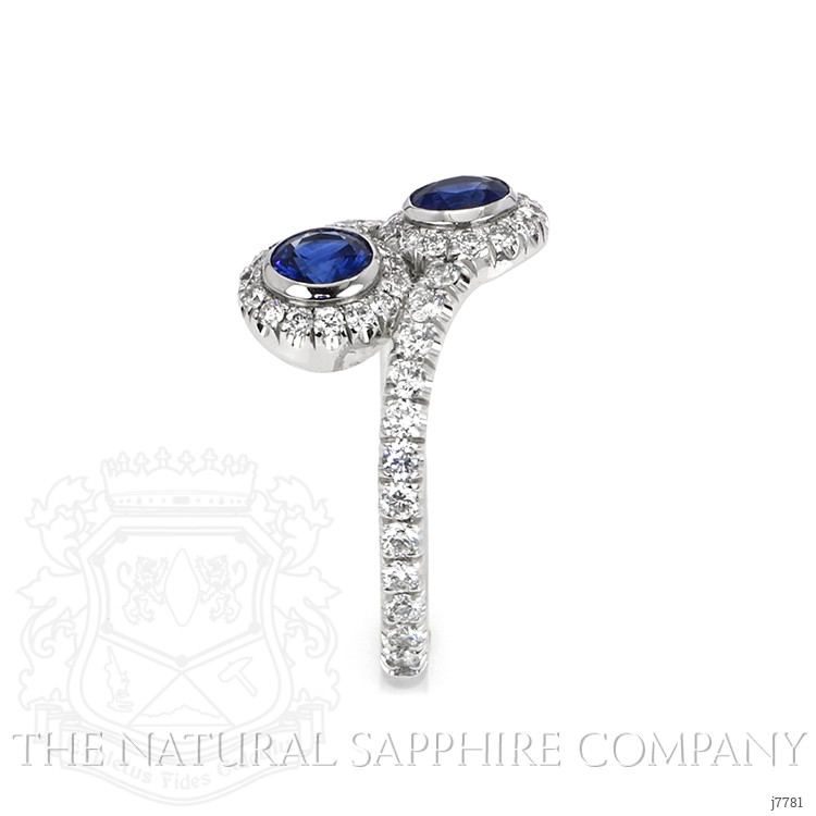 0.78 Ct. Blue Sapphire and Natural Diamond Pave Ring, Platinum 950