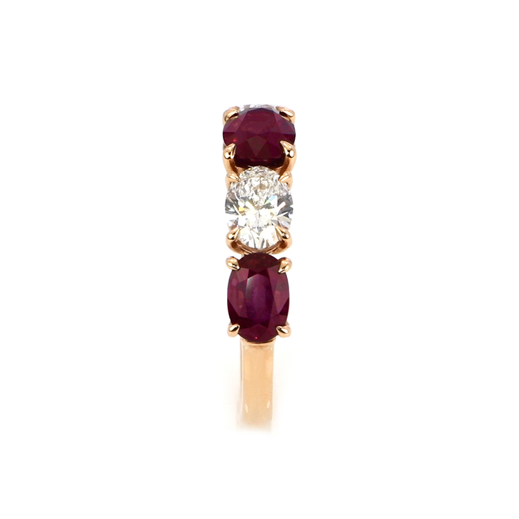 Ruby and Natural Diamond Antique Ring - Oval 2.3899999999999997 Ct