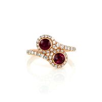 0.92 Ct. Ruby Natural Diamond Antique Style Ring, 14K Rose Gold Video
