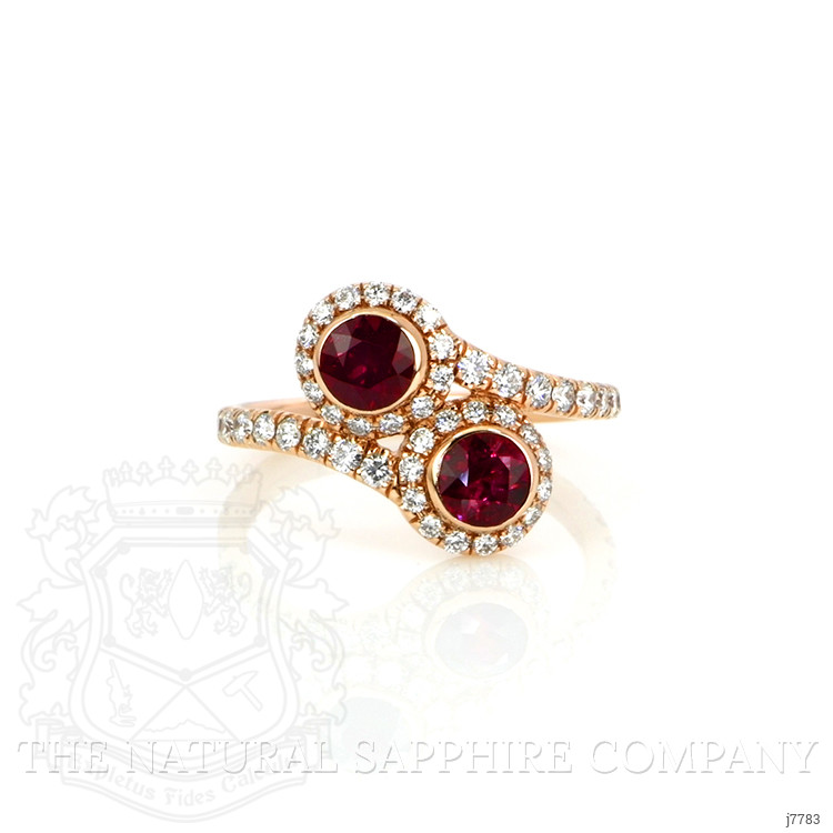 0.92 Ct. Ruby Natural Diamond Antique Style Ring, 14K Rose Gold