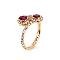 0.92 Ct. Ruby Natural Diamond Antique Style Ring, 14K Rose Gold Image