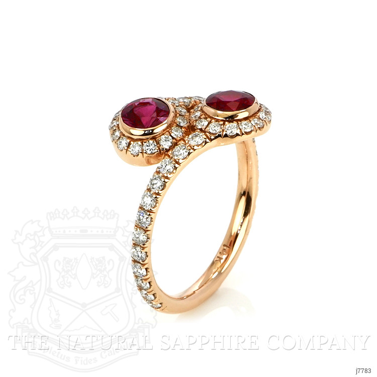 0.92 Ct. Ruby Natural Diamond Antique Style Ring, 14K Rose Gold