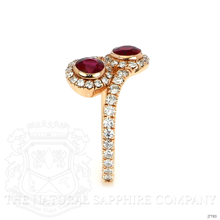 0.92 Ct. Ruby Natural Diamond Antique Style Ring, 14K Rose Gold