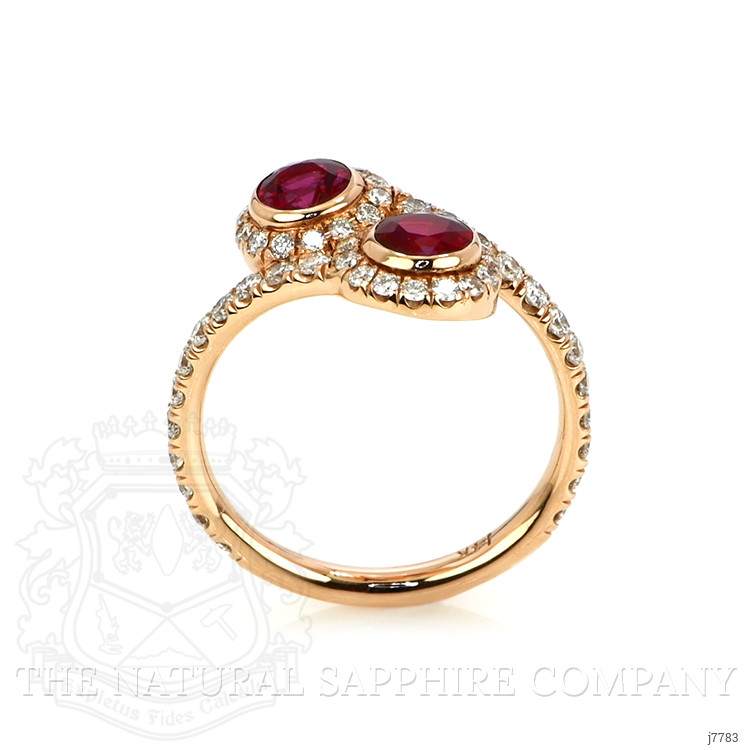 0.92 Ct. Ruby Natural Diamond Antique Style Ring, 14K Rose Gold